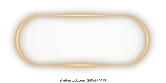 Marco redondo de oro png. Bordes de forma redonda sobre fondo blanco.	Giro dorado claro. Efecto de luz de curva de línea dorada. Círculo dorado luminoso. Oro claro pedistal, podio, plataforma, mesa. Vector PNG. 