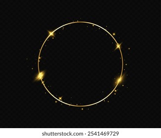 Ouro redondo frame.Anel espumante dourado com brilho dourado 