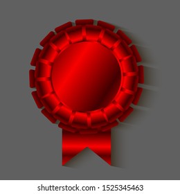 Gold round medal with shadow