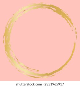 Goldene Runde auf rosafarbenem Hintergrund. Premium-Design-Vorlage. Luxus-Stil. Vektorgrafik