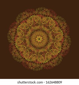 Gold round ornament