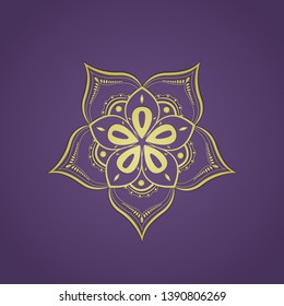 Gold round ornament pattern on black background. Vector illustrate. EPS 10 