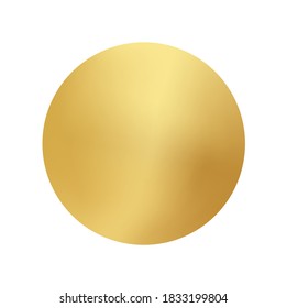 Goldener Rundkreis auf weißem Hintergrund. Leuchtendes Kugel-Objekt, Vektorgrafik. Abstrakte realistische Vintage-Design-Dekoration. Hell gelbes Symbol oder Element.