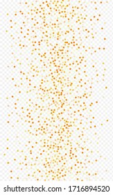 Fondo transparente de papel redondo dorado. Felices Antecedentes de Punto. Ilustración Del Polvo Amarillo Brillante. Papel tapiz de Navidad lluvioso.