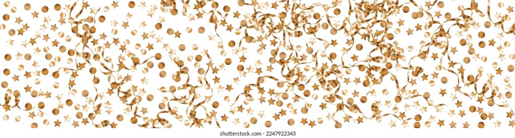 Gold Round Paper Vector Panoramic Background. Christmas Splash Design. Golden Dot Light Texture. Glow Anniversary Invitation.