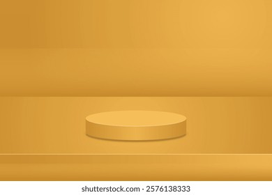 Gold Round Podium with Blank Background for Luxury Product Display