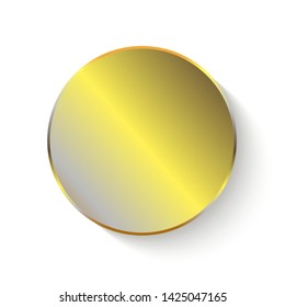 Gold round sticker isolated decor