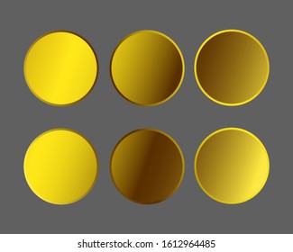 Gold round stickers decor isolated