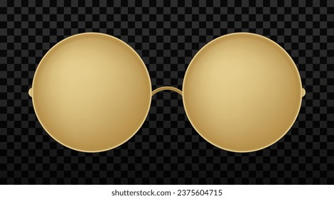 Gafas de sol redondas de oro con marco dorado. Gafas de sol con lentes gradientes ilustración vectorial