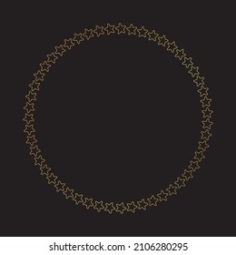 gold round vector frame - circle banner on dark background	
