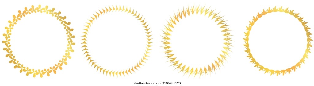 goldener runder Vektorrahmen - kreisförmiger Banner auf weißem Hintergrund	
