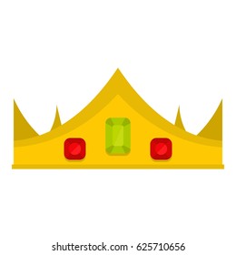 Gold royal crown icon flat isolated on white background vector illustration