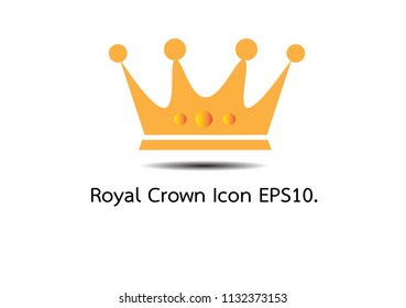 Gold Royal Crown Icon Vector Logo Template.Vector illustration EPS 10.