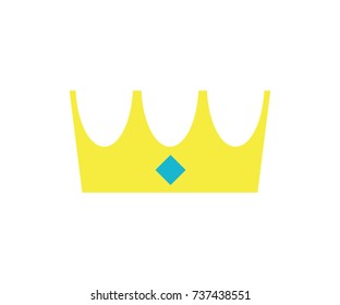 Gold royal crown icon. Vector illustration.