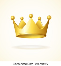 Gold royal crown isolated on a white background 