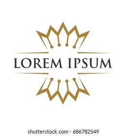 Gold Royal Crown Logo Border Template Illustration Design. Vector EPS 10.