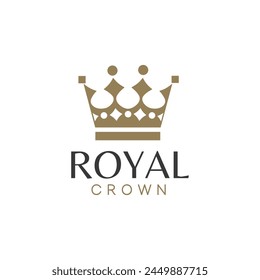 Gold Royal Crown Logo Vector Template