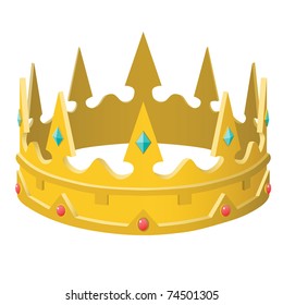 Gold royal crown. Vector illustration