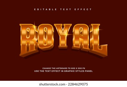 Plantilla de efecto de texto editable Gold Royal