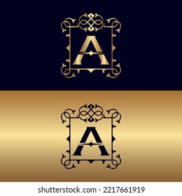 GOLD ROYAL LOGO BEAUTY LUXURY A