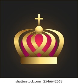 Gold Royal monarchy crown isolated