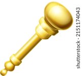 A gold royal sceptre cartoon icon emoticon