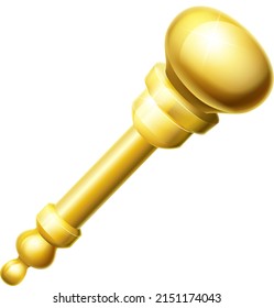 A Gold Royal Sceptre Cartoon Icon Emoticon