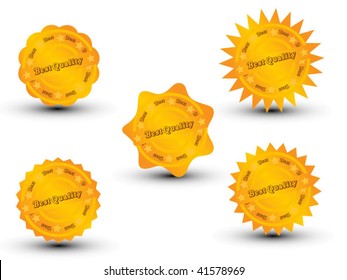  Gold rubber stamp sticker set