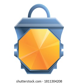 Gold Ruby Amulett Symbol. Cartoon auf goldenem Ruby-Amulett, Vektorsymbol für Webdesign einzeln auf weißem Hintergrund