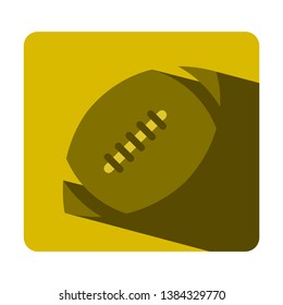 Gold rugby ball icon. The football icon. Rugby symbol. Flat Vector illustration