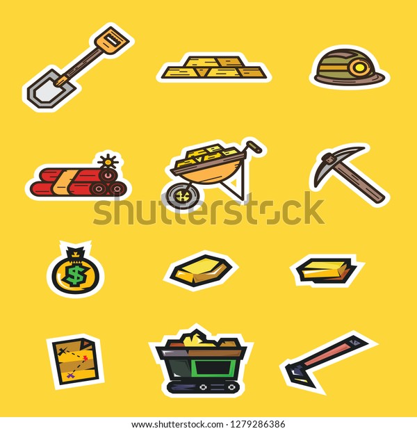 Gold Rush Icons Vector Pack Stock Vector (Royalty Free) 1279286386 ...