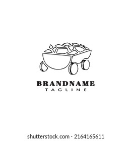gold rush logo cartoon design template icon black modern isolated vector illustration