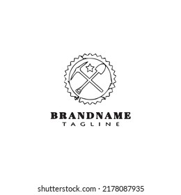 gold rush logo cartoon design template icon black modern isolated vector illustration