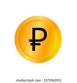 gold Russian ruble coin 