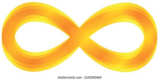Gold S, 8, infinity sign. Abstract shiny color gold design element in dark background.