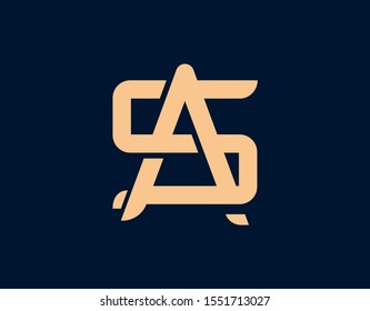 Gold SA AS Letter Logo design - Vector