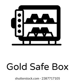 Gold safe box solid icon is visually perfect and easy to use 