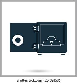 Gold in the safe icon. Simple design for web and mobile