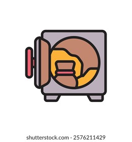 Gold Safety Box Icon Vector Illustration