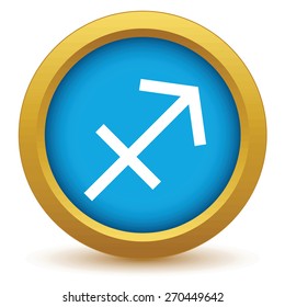 Gold Sagittarius icon on a white background. Vector illustration