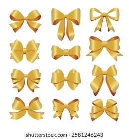 Gold Satin RIbbon Vector Illustration