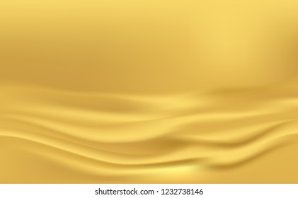 Gold Satin Silky Cloth Fabric Textile Drape with Crease 
Wavy Folds background.With soft waves and,waving in the wind
Texture of crumpled paper. object Vector,illustration