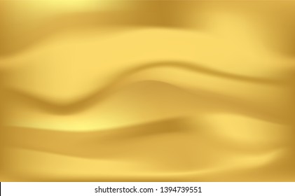 Gold Satin Silky Cloth Fabric Textile Drape with Crease 
Wavy Folds background.With soft waves and,waving in the wind
Texture of crumpled paper. object Vector,illustration