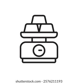 Gold Scale Outline Icon Vector Illustration