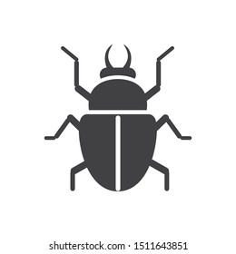 Gold scarab icon. Bug flat simple pictogram. Scarab beetle vector illustration