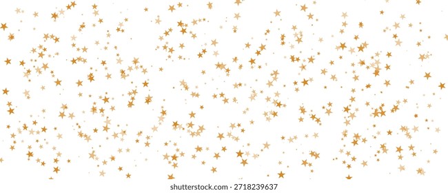 Gold Scattered Stars Seamless Pattern on White Background