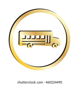 Gold School Bus Icon
