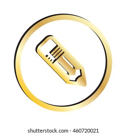 Gold School Pencil Icon