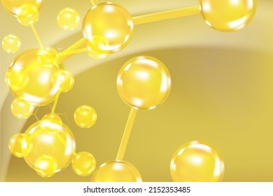 Gold scientific concept background with copy space, illustration vector.	
