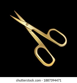 Gold Scissors for manicure. Vector stock illustration eps10